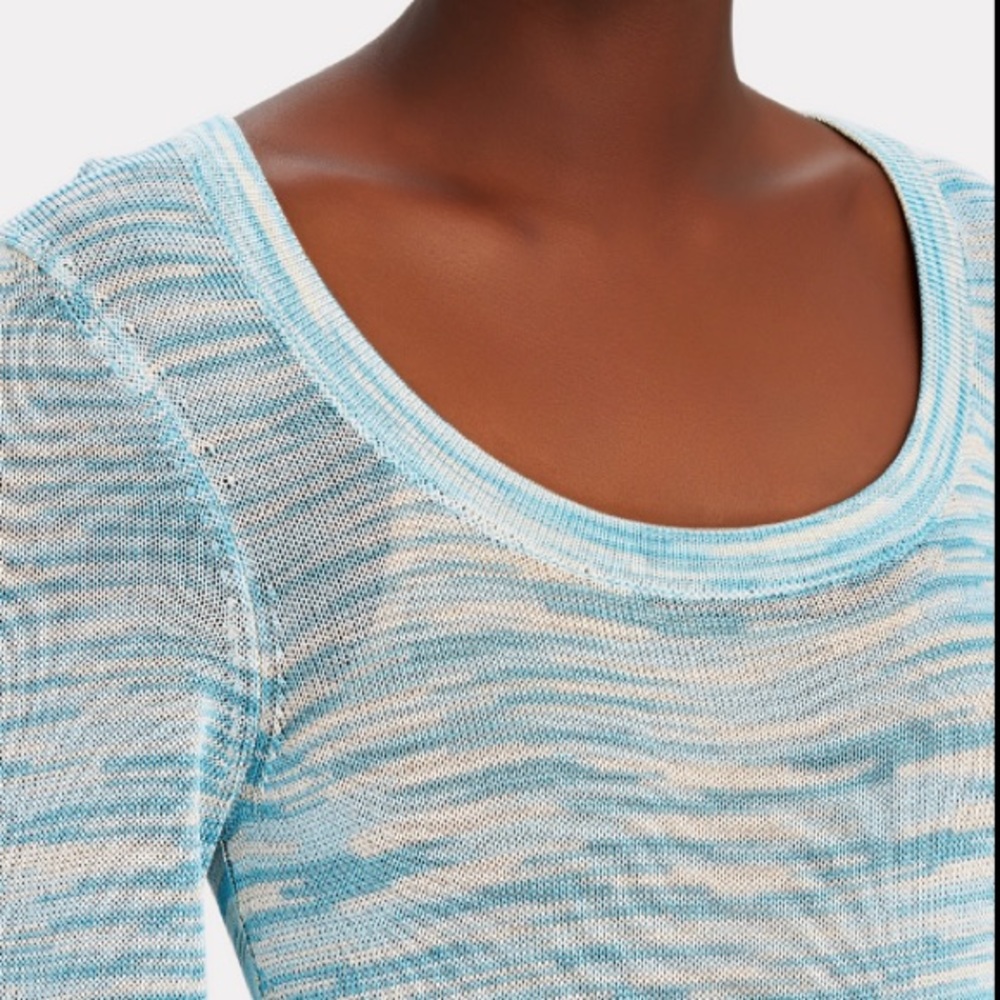 NWT Alexis Katica Dress Soft Blue Space Dyed Knit MIDI Dress w Slip - Picture 9 of 11